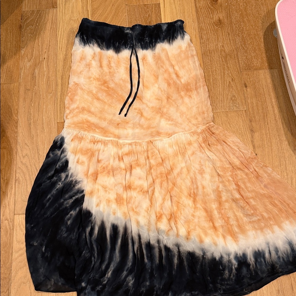 Young Fabulous & Broke Tie-Dye Maxi Skirt in Black and‎ Tan small